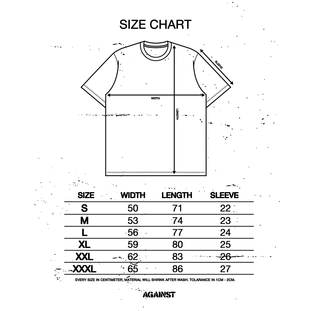 Against Beefy White Oversize 16s Tshirt