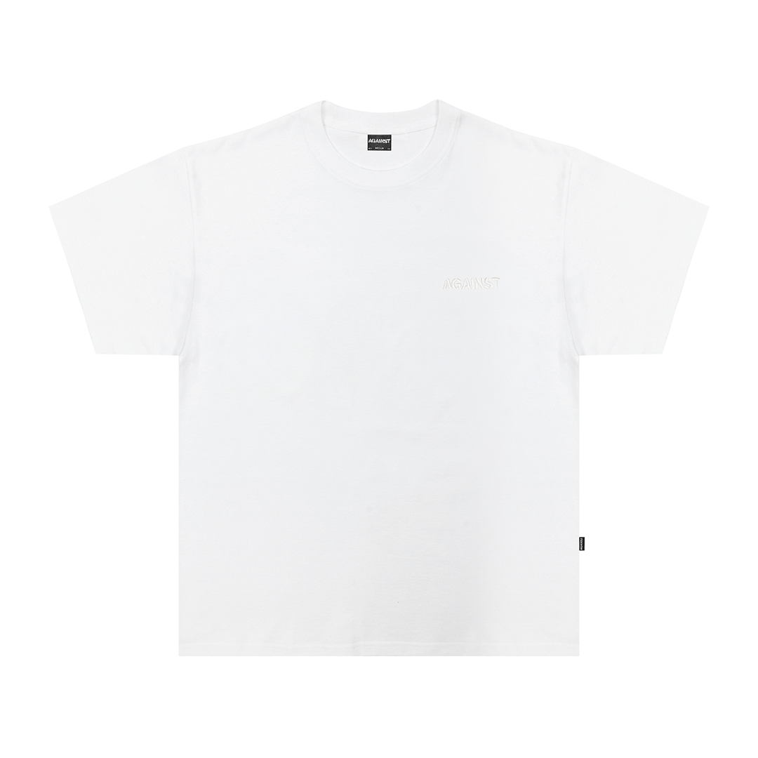 Against Beefy White Oversize 16s Tshirt