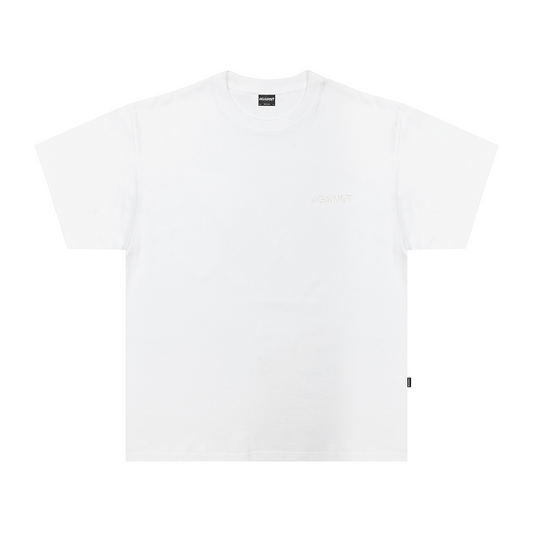 Against Beefy White Oversize 16s Tshirt